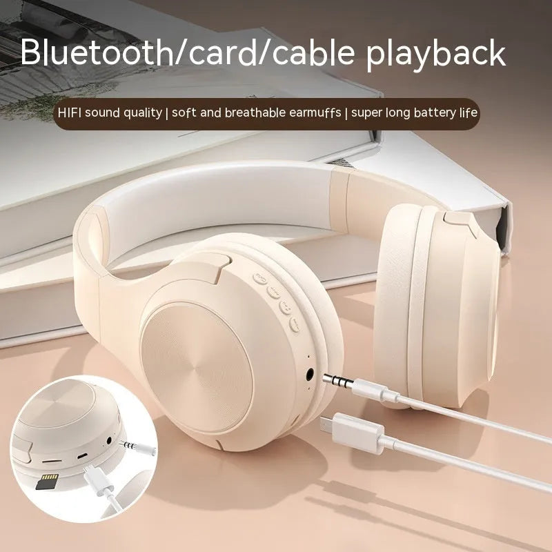 Personalised wireless Bluetooth headset with creative design in ivory white, chalk black, or youth green colour options