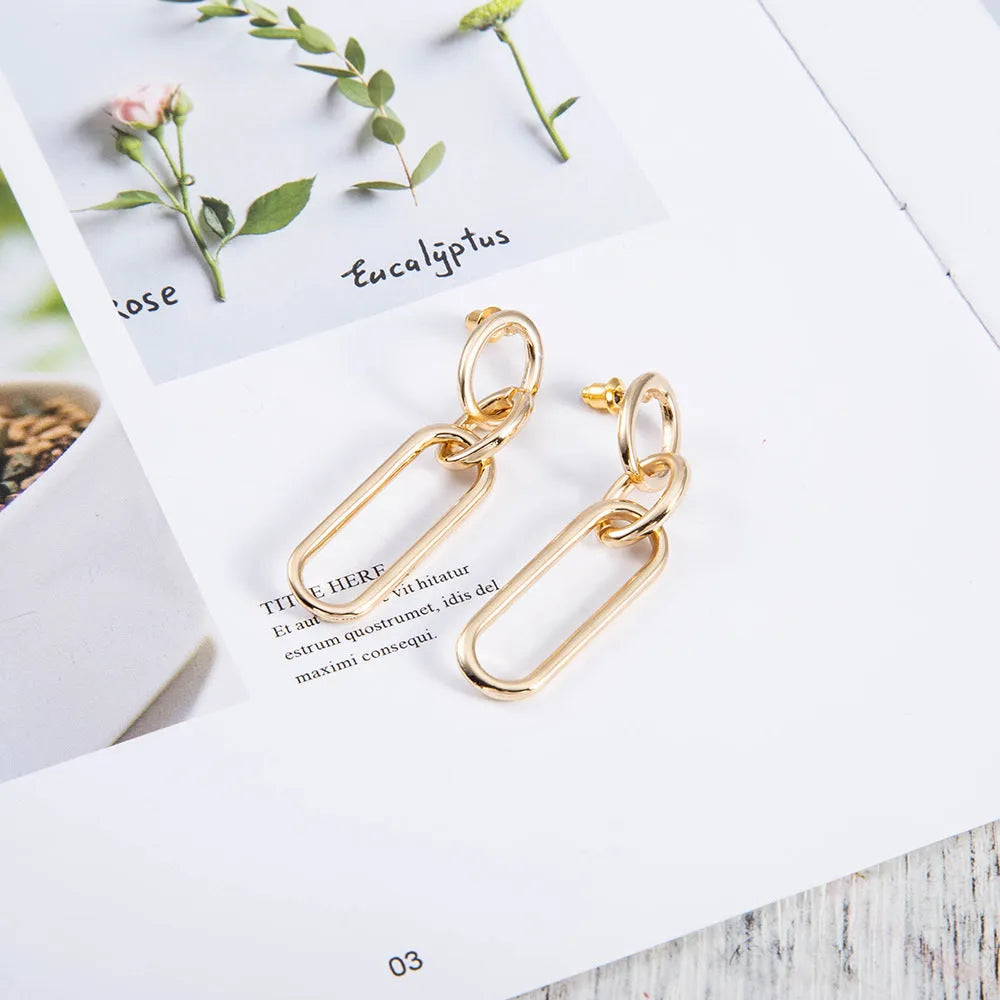 Sterling silver needle colour geometry hoop earrings with ring and line design elements