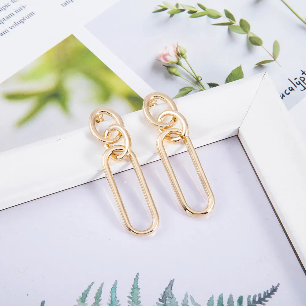 Sterling silver needle colour geometry hoop earrings with ring and line design elements