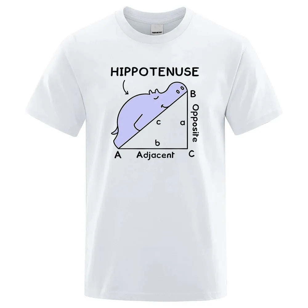 Hippotenuse Opposite Adjacent printed loose cotton T-shirt in Army Green colour.