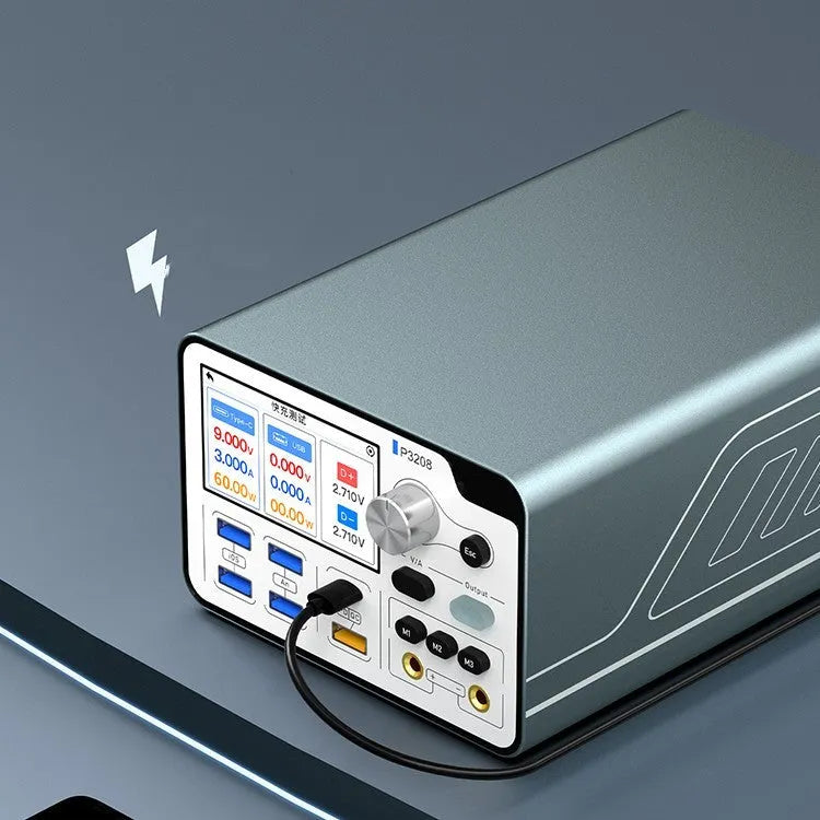 320W intelligent regulated power supply meter with 3-inch IPS display and connection ports