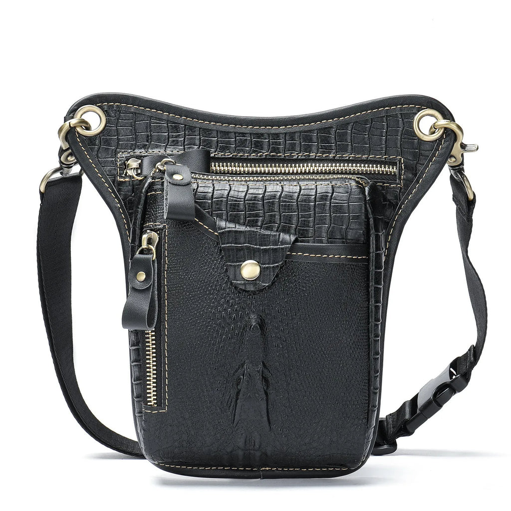 Genuine crazy horse leather retro satchel bag for men in brown and black colour options.