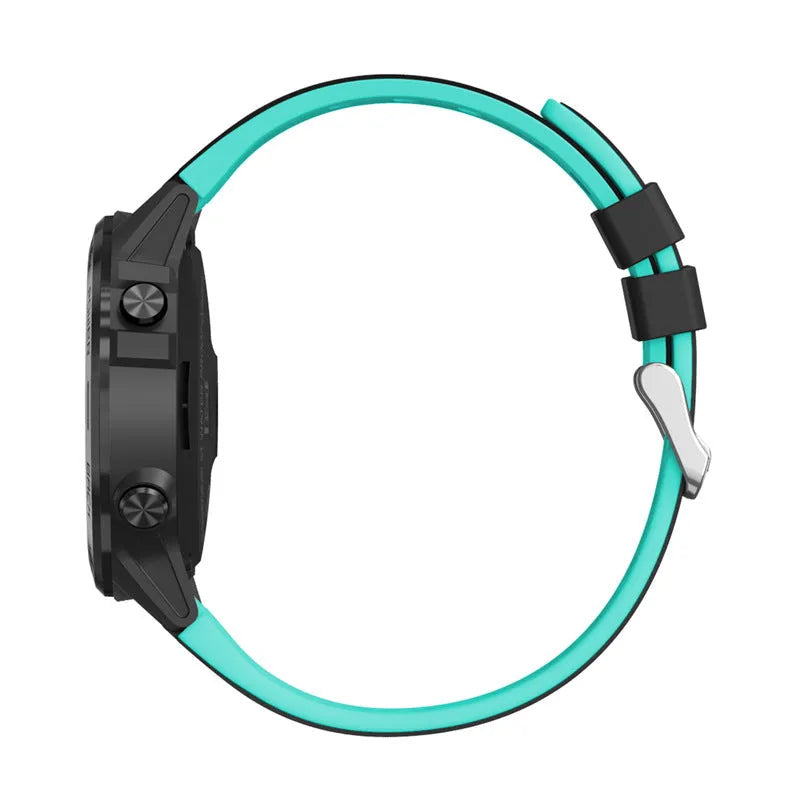 Blue silicone strap 1.3 inch outdoor sports smart watch displaying health metrics on its screen.