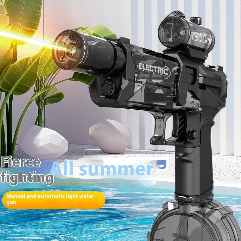 Fire Rat electric water pistol with cool light in blue and black colours