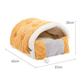 Arctic velvet semi-enclosed cat nest with sleeping pad for indoor cats