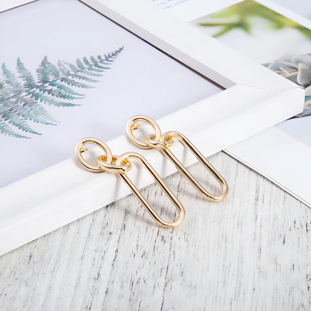 Sterling silver needle colour geometry hoop earrings with ring and line design elements