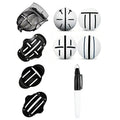 Plastic outdoor golf scriber and putter alignment tool set with multiple drawing pens for ball marking