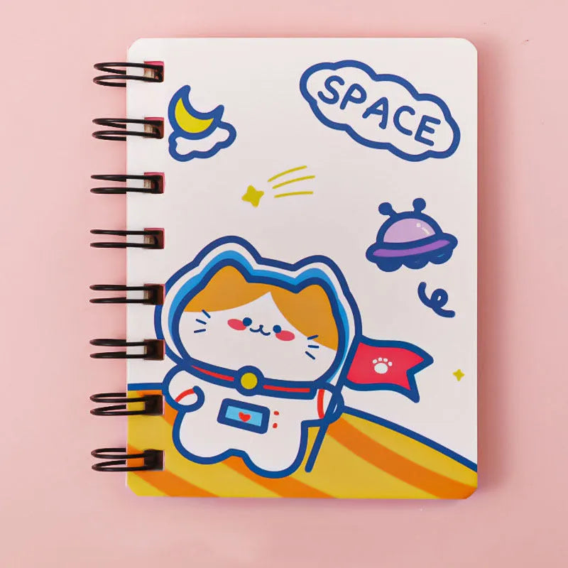 Astronaut Flipped Portable Pocket Flipper Notebook in A6 size with space-themed illustrated cover
