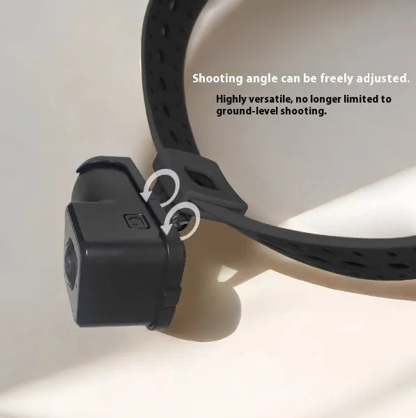 Black Wi-Fi camera neckband wireless recorder with Type-C port and compact 61.5x27x27mm dimensions