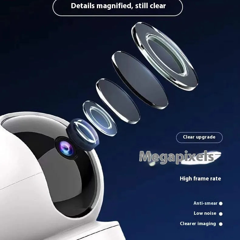 1080P 5G dual band wireless security camera with night vision and built-in microphone in black