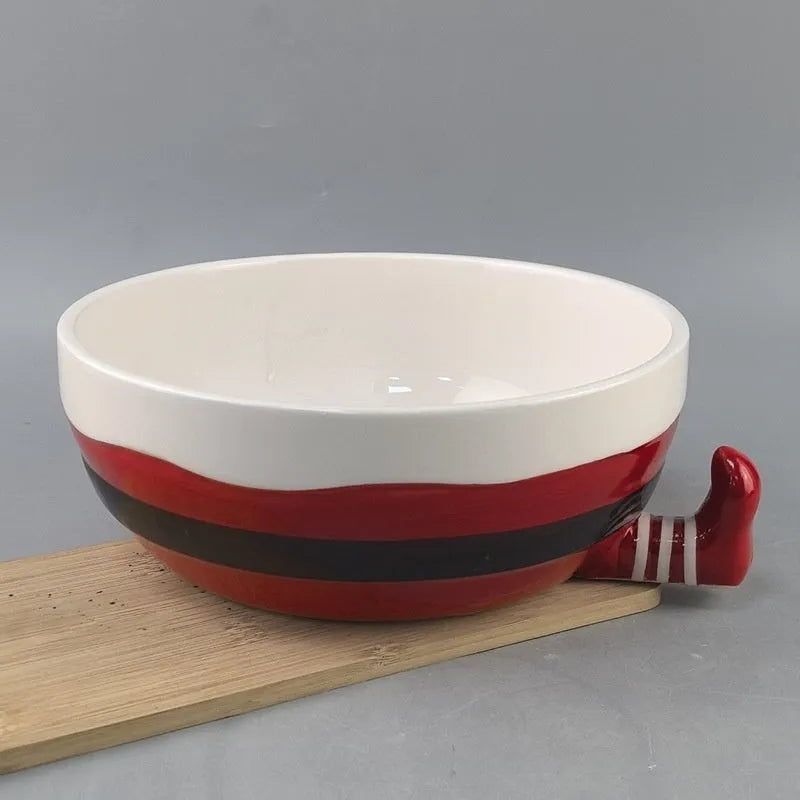 White porcelain creative Christmas ornament fruit plate snack storage tray with modern simplicity design