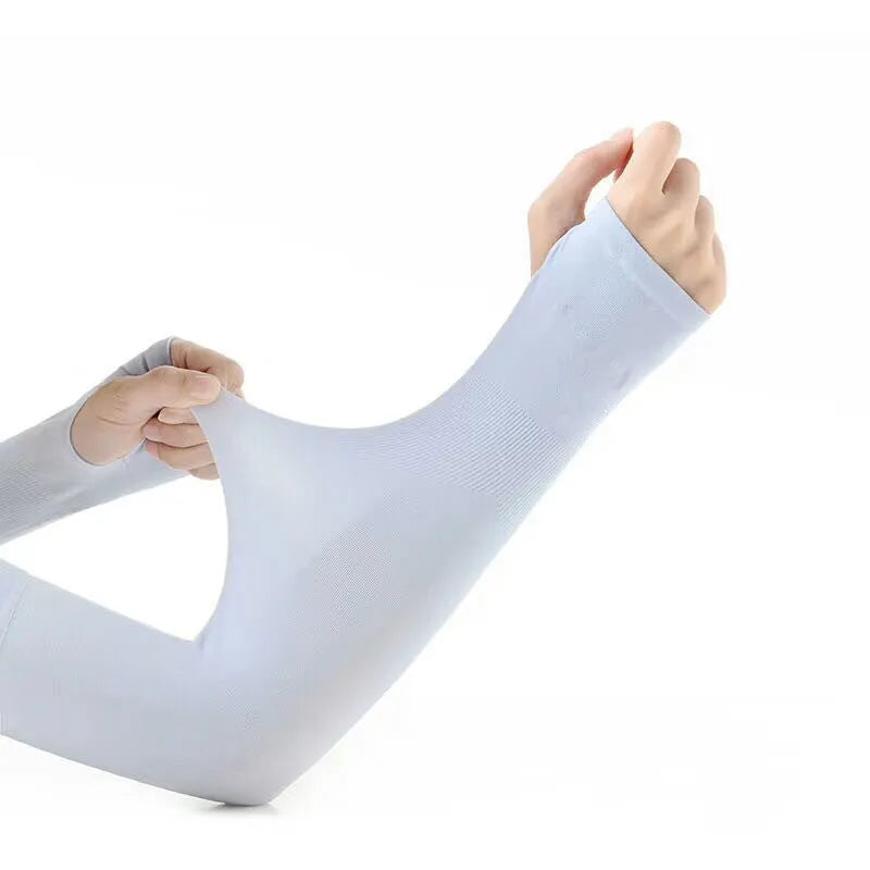 Nylon sun protection sleeves with open finger design in various colours