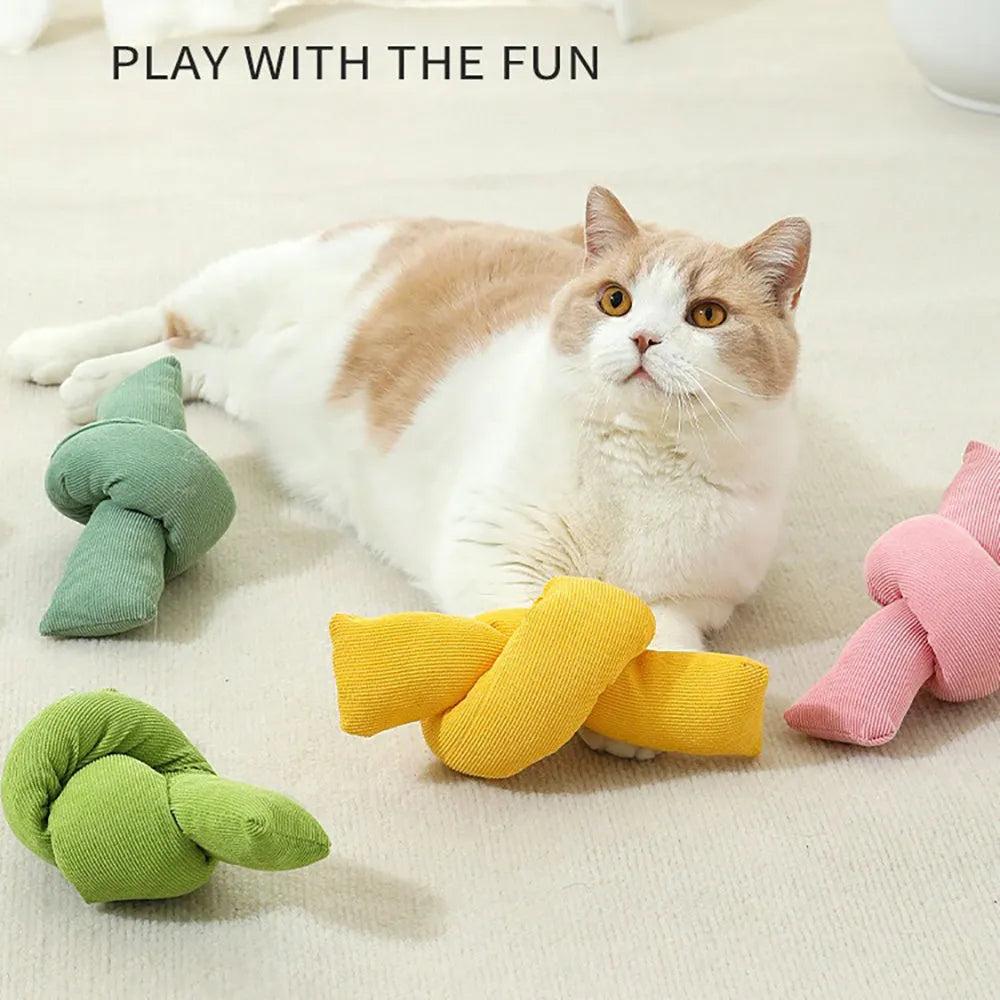 White cotton knot rope dog toy for tug play and dental health