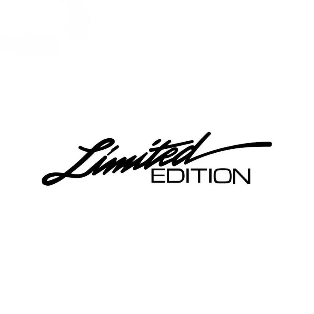 Black laser reflective car sticker with custom text design on vehicle surface