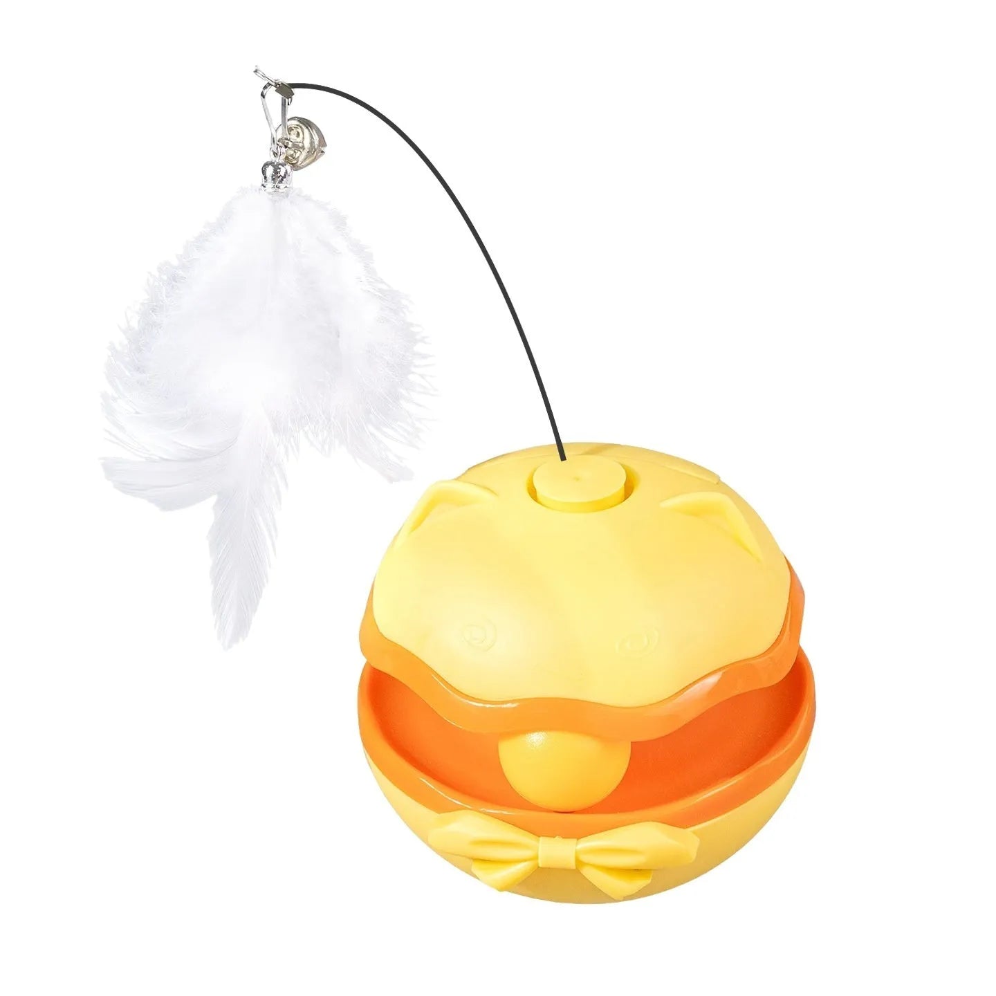 Electric cat toy tumbler teaser stick in soft fog grey colour