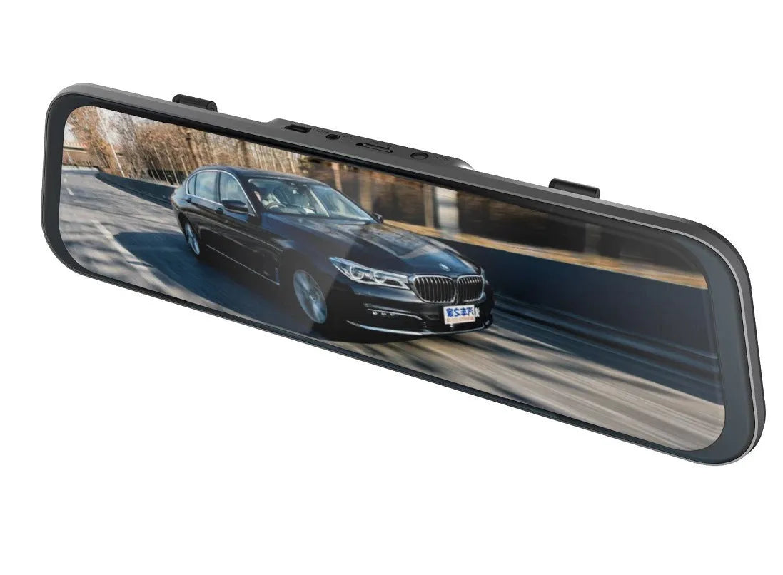 10-inch touch screen car driving recorder mounted as rearview mirror with wide-angle lens