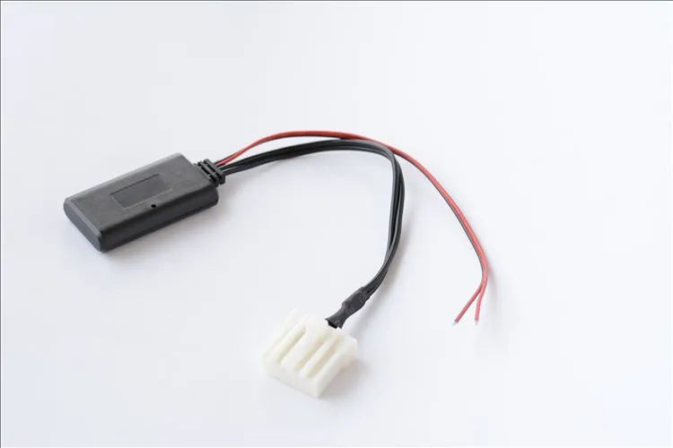Black JieRui-BT 5908 Bluetooth audio adapter cable for Mazda vehicles with MEDIA key.