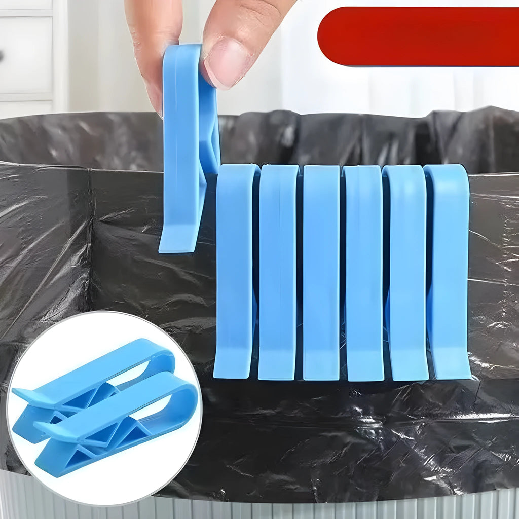 PP plastic non-slip clip for fixing garbage bags to the side of a bin.