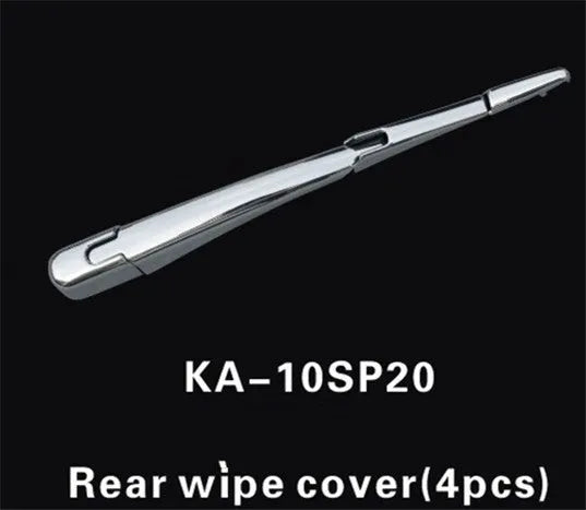 Four silver ABS plastic rear wiper trim caps for 2010 Hyundai vehicles