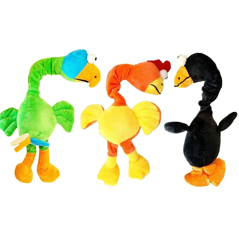 Screaming chicken sound dog chew toy in durable rubber construction