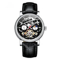Men's mechanical tourbillon watch with waterproof case and luminous hands in multiple colour options