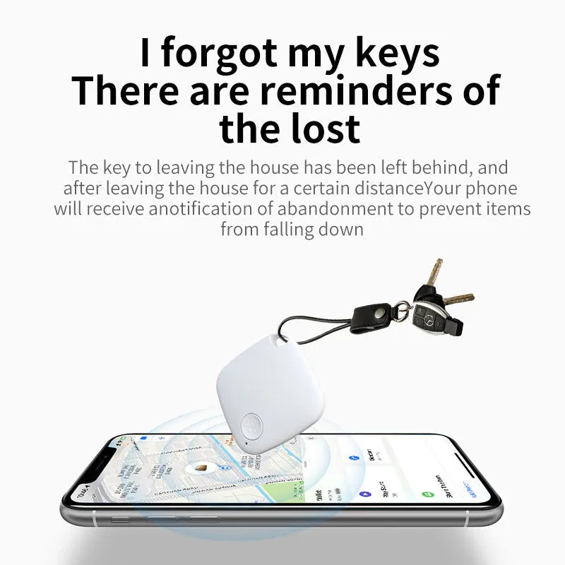 Small black Bluetooth tracker device for anti-lost positioning of keys and wallets