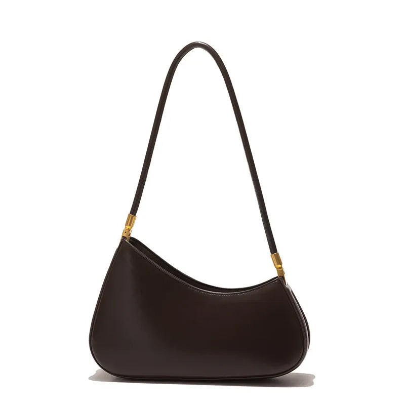 Women's retro oval underarm bag in street trend style with internal zipper compartment