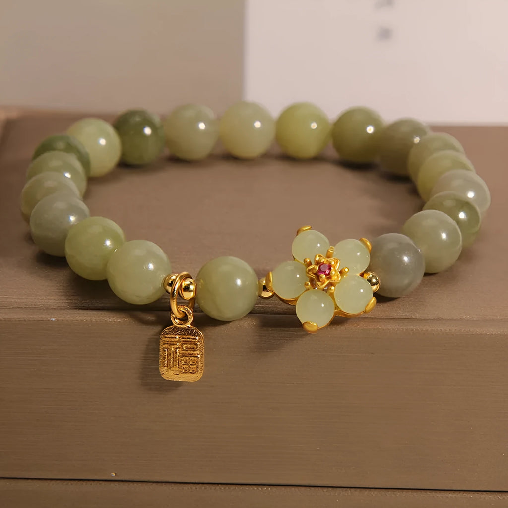 Women's casual adjustable bracelet made from alloy with a grey jade colour finish.