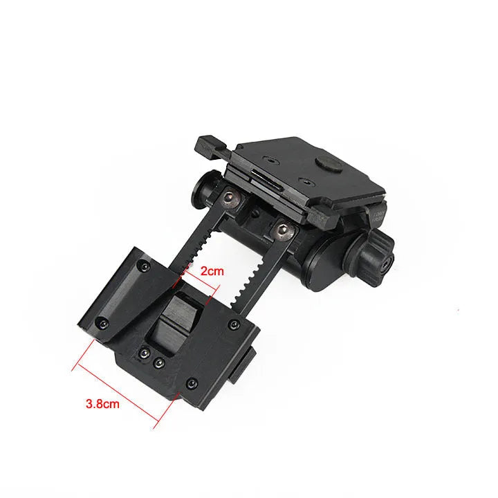 Metal alloy L4 G24 NVG helmet mount with OPS breakaway base in dark earth finish