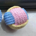 Handmade cat hair ball plush cotton ball interactive toy in blue powder green blue pink green colours