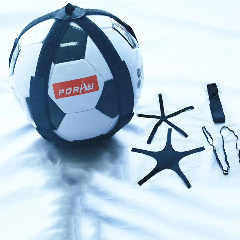 Black football juggling training belt with rotating mechanism for ball control practice
