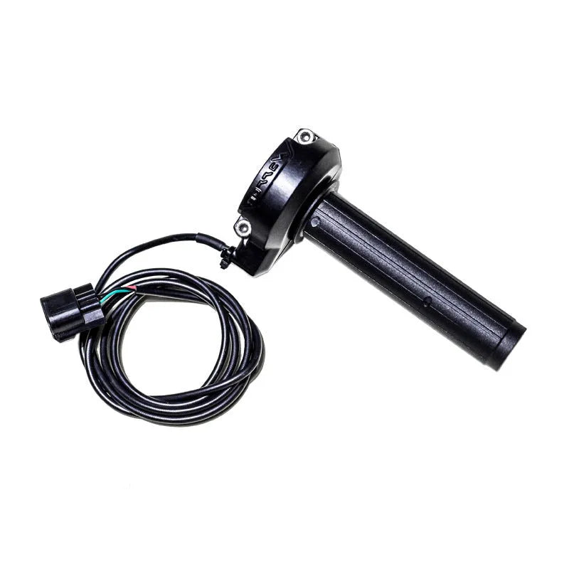 Black electronic throttle handle with stainless steel construction for motorcycle and scooter replacement