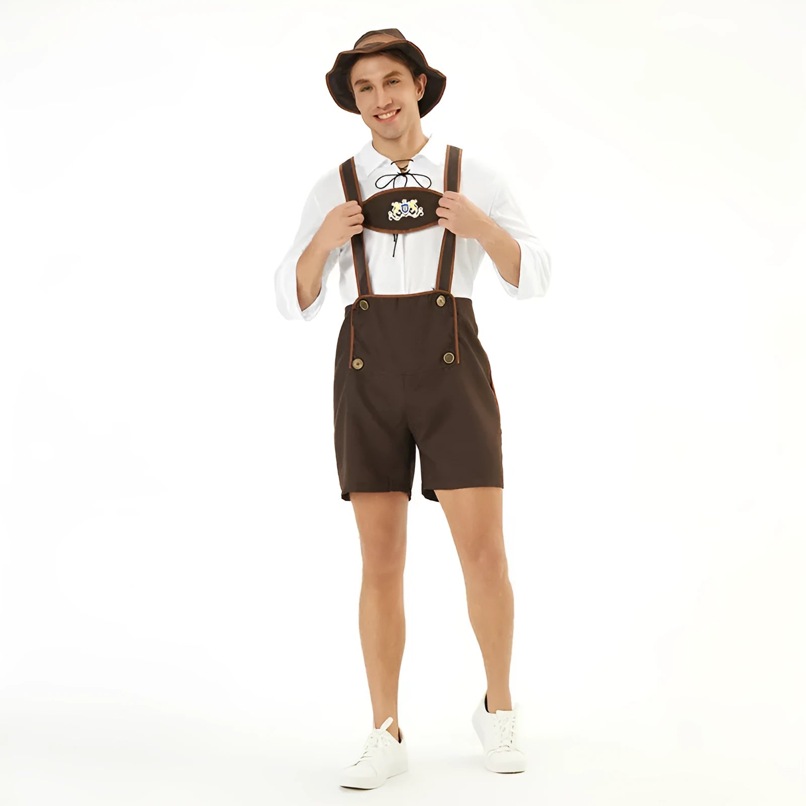 Men's Oktoberfest beer festival clothing suit in 3350 colour with top, suspender overalls, and hat