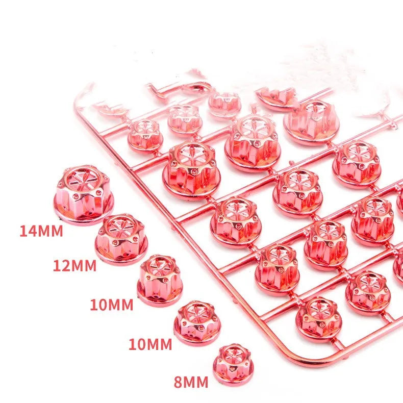 Set of 30 coloured ABS plastic screw caps for motorcycle engine bolt head protection.
