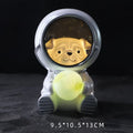 Starry sky animal night light resin lamp featuring bear, kitten, and puppy with LED glow, 9.5x10.5x13cm