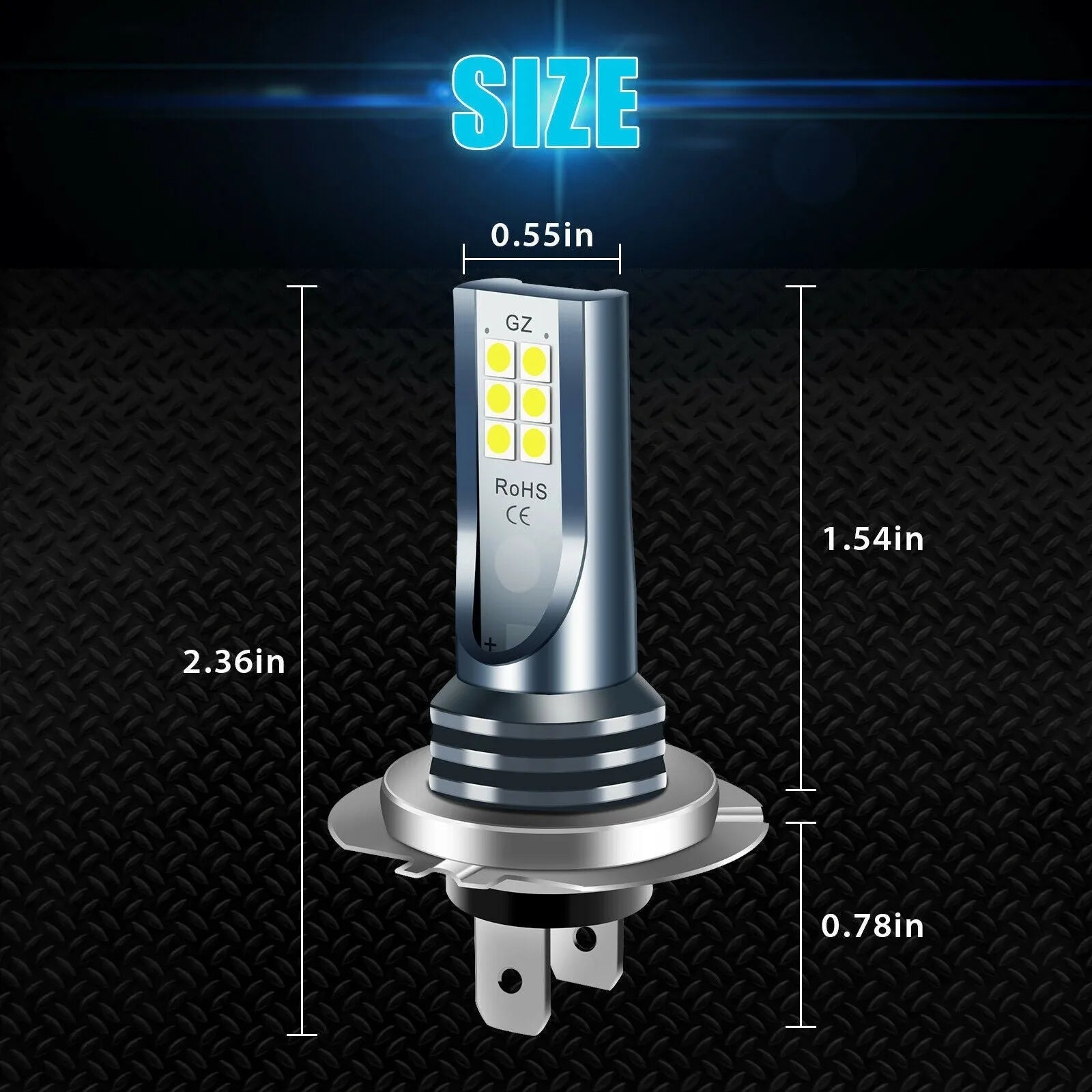 Automotive fog lamp replacement bulbs with aviation aluminium shell, compatible with multiple vehicle bulb formats