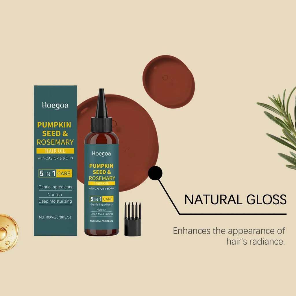 Rosemary hair care essential oil 100ml bottle with pointed applicator and detangling comb