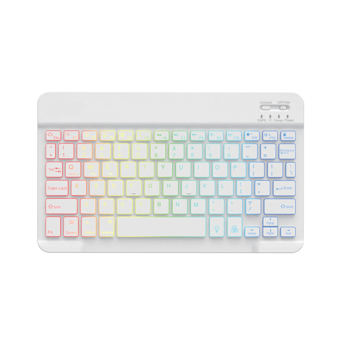 10-inch Bluetooth keyboard with colourful RGB backlighting for tablet typing
