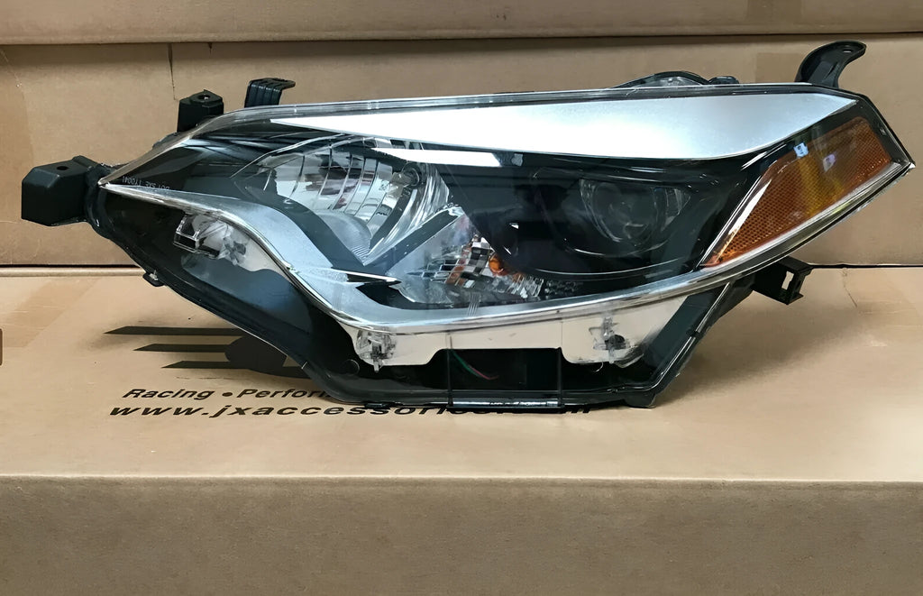 Halogen headlight assembly for 2014-2015 Toyota Corolla driver side, part number 8111002E60