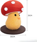 Mushroom-shaped foldable cardboard cat scratcher with accordion design measuring 35 cm