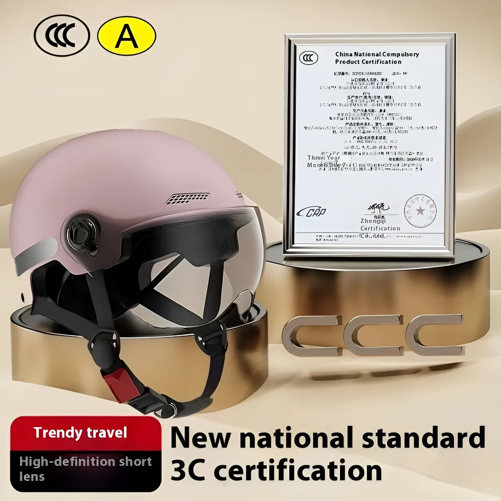 3C certified electric motorcycle helmet with sun protection visor in ice crystal grey colour