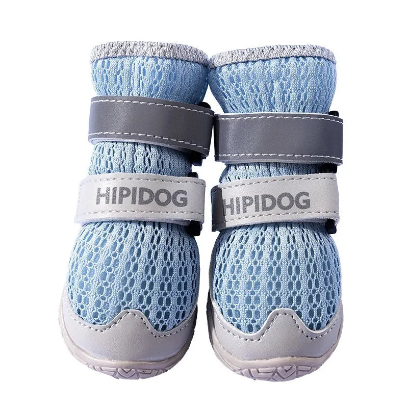 Cartoon style summer dog shoes in Bondi Blue colour with wear-resistant PU construction for paw protection