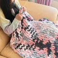 Coarse yarn chenille knitted braided gravity blanket in modern simplicity style, showing textured velvet surface.