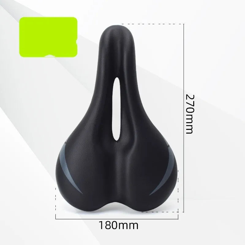 Bicycle seat cushion with hollow centre, PU leather cover, dimensions 270mm by 180mm
