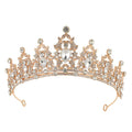 Baroque crown wedding headdress with rhinestone treatment in silver and gold colour options