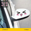 Pair of reflective cartoon car vinyl stickers featuring cute eye designs, for application on vehicle body or mirror.
