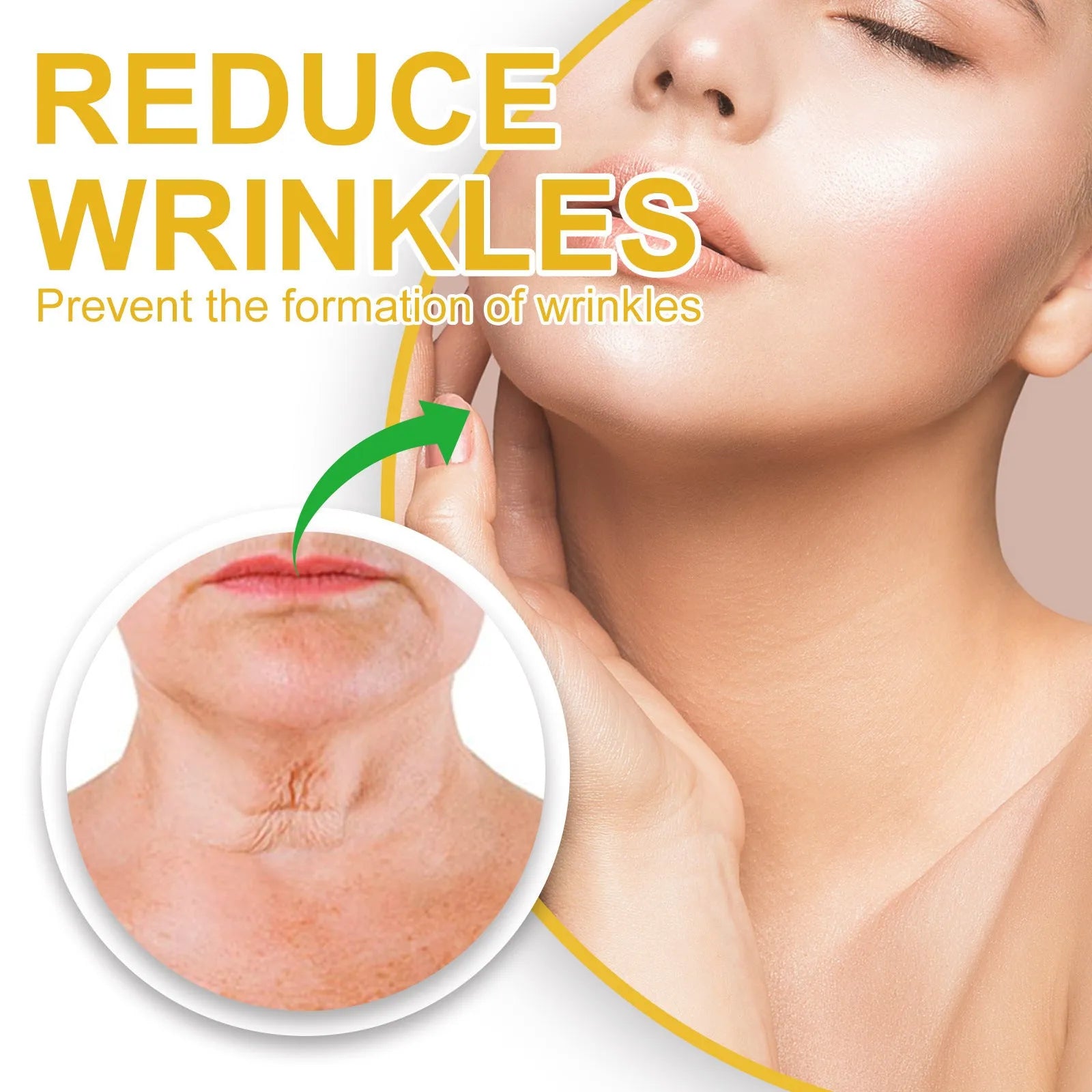 Turmeric neck cream 30g in a compact white container with green lid, hyaluronic acid and retinol formula