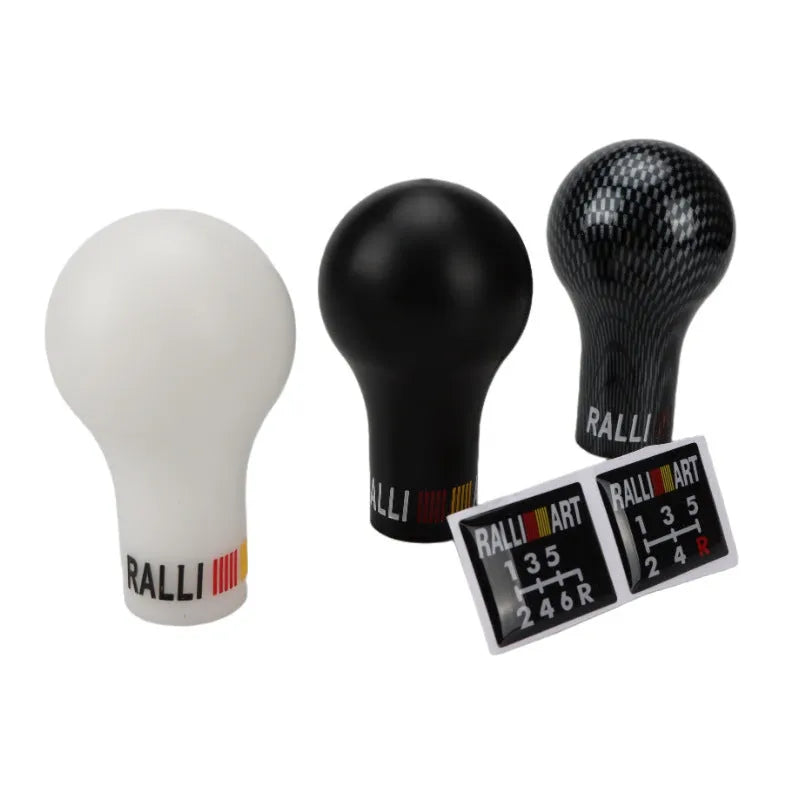 Mitsubishi car gear head in five colour options showing 7.6cm height and thread for installation