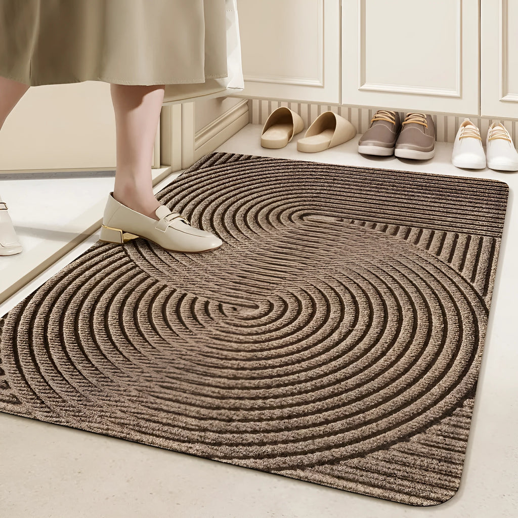 Cartoon anime pattern entrance floor mat in diatom oil, 60cm by 90cm with wire ring.