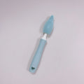 Baby bottle brush set with silicone bristles and a small straw cleaning brush in pink, blue, and yellow colours.